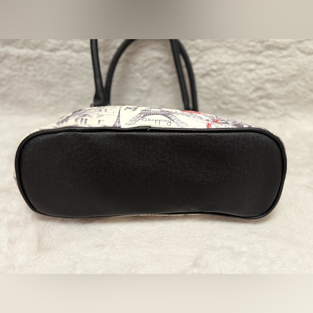 Paris Themed Shoulder Bag Set - Black and Cream - Picture 9 of 13
